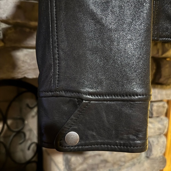 Authentic Polo Ralph Lauren Classic Black Leather Moto Jacket - Picture 10 of 10